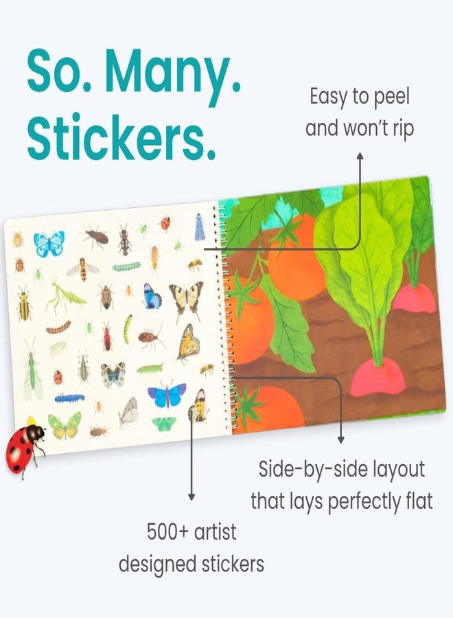 Cupkin Hello Bugs Sticker Book Activity for Kids, Toddler Airplane Travel Essentials, 500+ Bugs Stickers for Kids + 12 Scenes + 12 Coloring Book Pages, Bug Lover Gift, Children's Crafts Ages 2-8 - Image 2